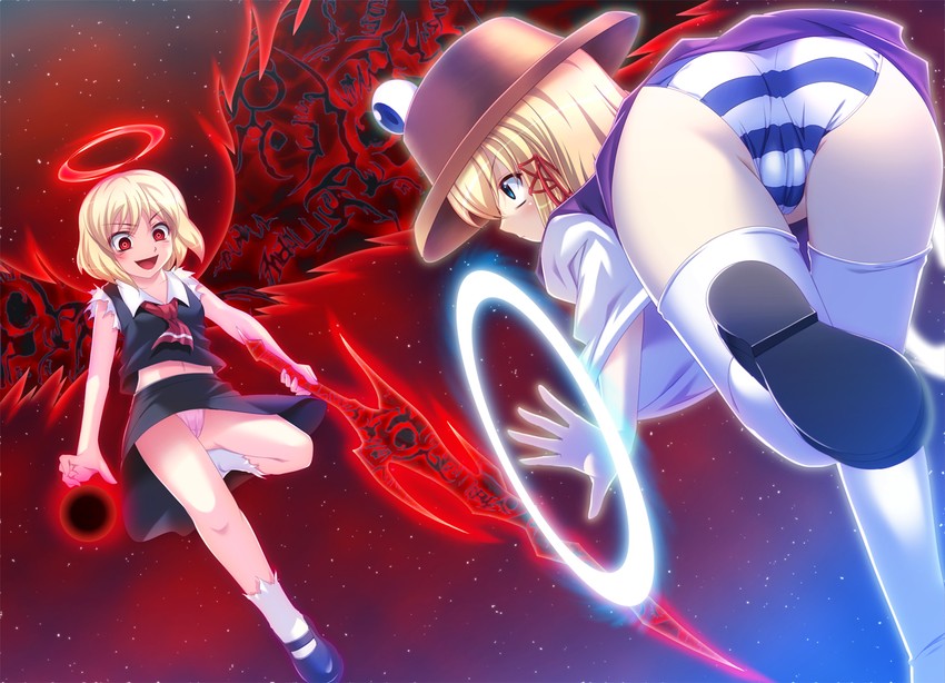 rumia, moriya suwako, and ex-rumia (touhou) drawn by nakajou