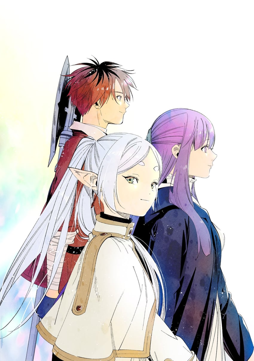 frieren, fern, and stark (sousou no frieren) drawn by abe_tsukasa