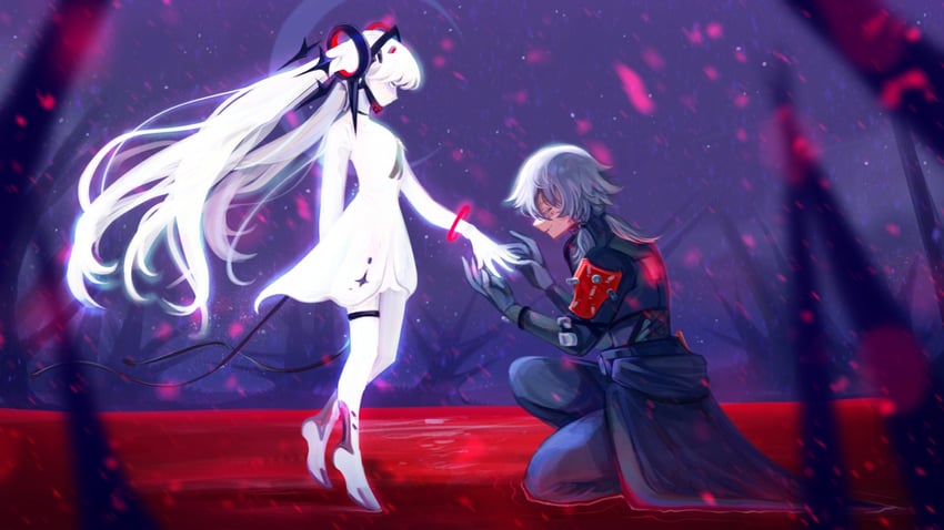 luna, luna: laurel, roland, and roland: flambeau (punishing: gray raven) drawn by cycielops