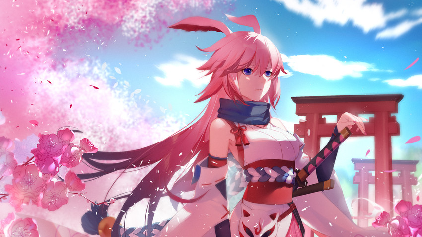 yae sakura (honkai and 1 more) drawn by tokio