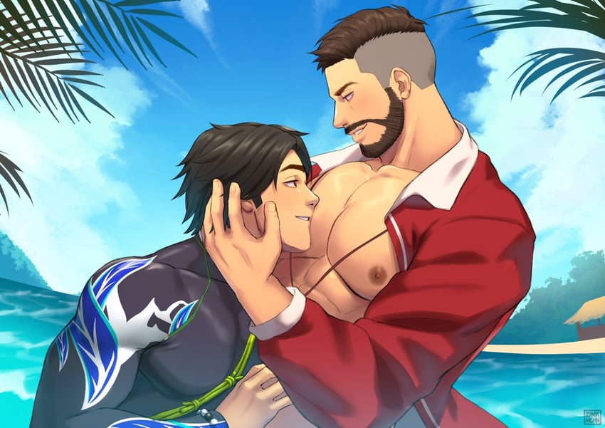 david king and jake park (dead by daylight and 1 more) drawn by zink_(zink_mchn)