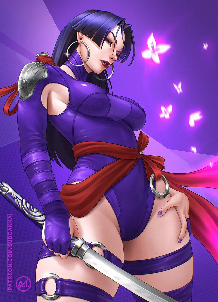 psylocke (marvel and 2 more) drawn by suddakka