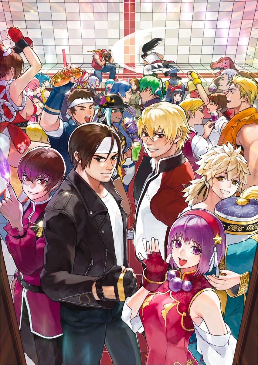 shiranui mai, angel, leona heidern, kula diamond, yuri sakazaki, and 22 more (the king of fighters and 6 more) drawn by oni_gini