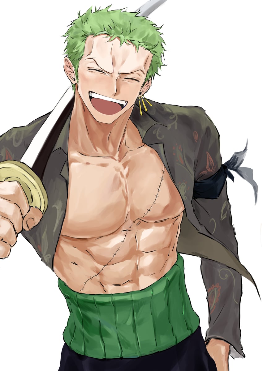 roronoa zoro (one piece) drawn by nine_hundred
