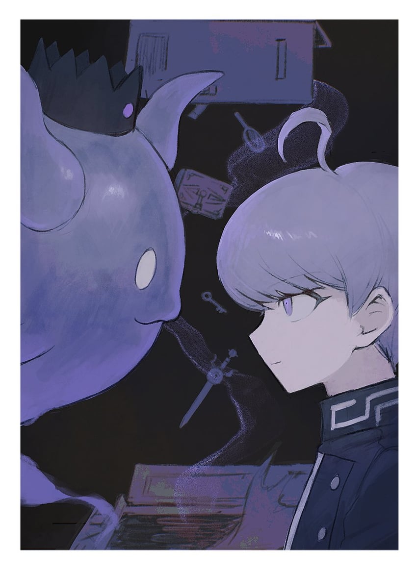 yuma kokohead and shinigami (master detective archives: rain code) drawn by hai_(haihki)