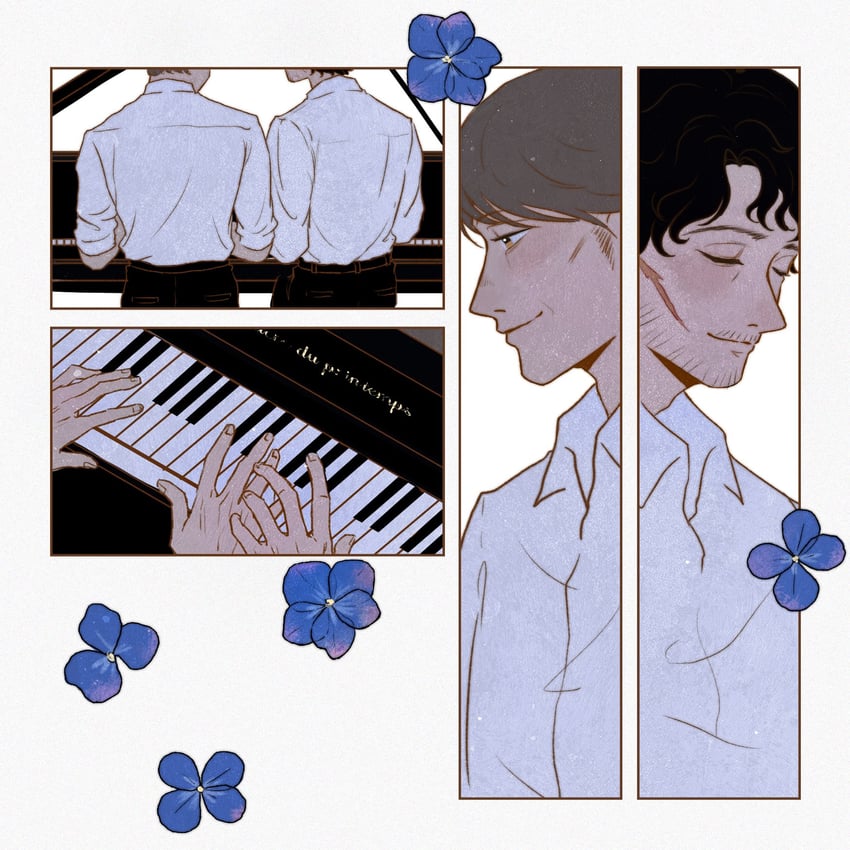 hannibal lecter and will graham (neon genesis evangelion and 3 more) drawn by bakabakalii