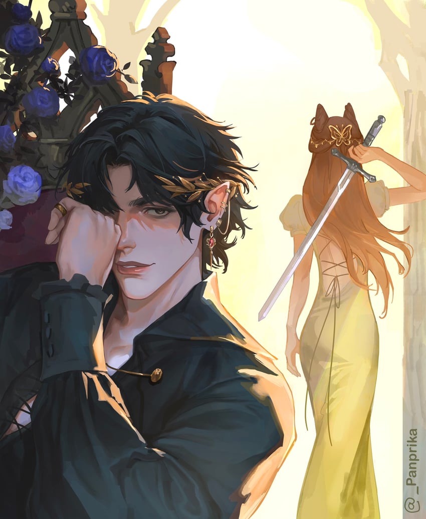 jude duarte and cardan greenbriar (the folk of the air) drawn by panprika11