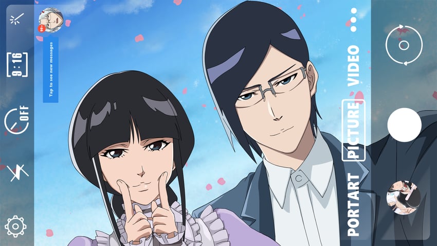 kurotsuchi nemu, ishida uryuu, and ishida ryuuken (bleach) drawn by subiras