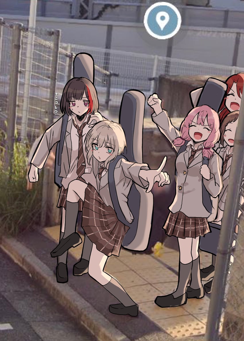 mitake ran, aoba moca, uehara himari, udagawa tomoe, and hazawa tsugumi (bang dream!) drawn by ic21_(00lagann)