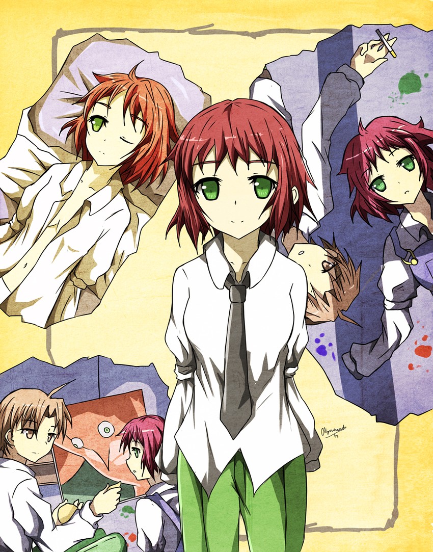 tezuka rin and nakai hisao (katawa shoujo) drawn by olly_(ollycrescent)