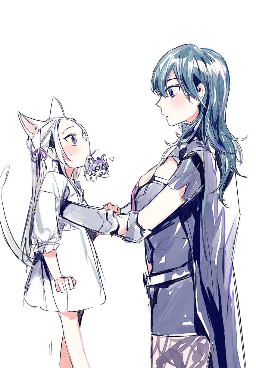 female byleth, edelgard von hresvelg, and bernadetta von varley (fire emblem and 1 more) drawn by fresa_pie