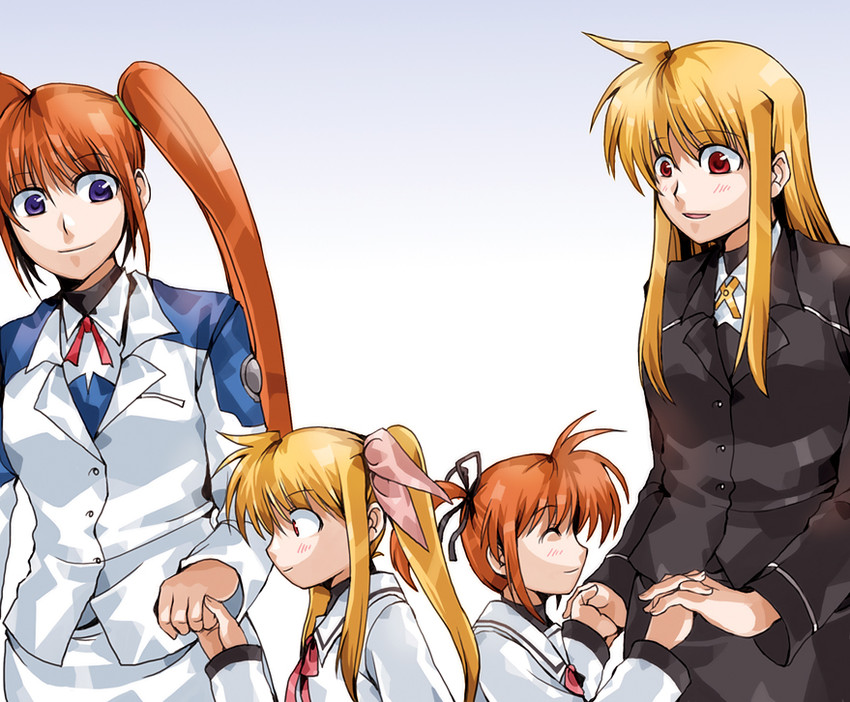 fate testarossa and takamachi nanoha (lyrical nanoha and 3 more) drawn by clipe