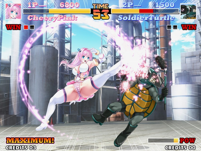 cheery pink and wolfgang krauser (the king of fighters and 2 more) drawn by v-mag