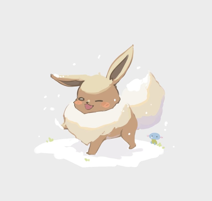 eevee and wooper (pokemon) drawn by sakai_eri_(illustratoreri)