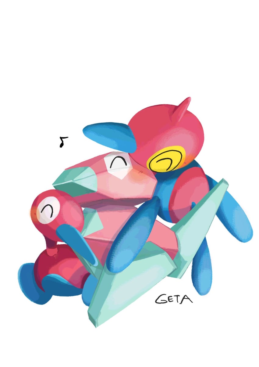 porygon-z, porygon, and porygon2 (pokemon) drawn by 01coil