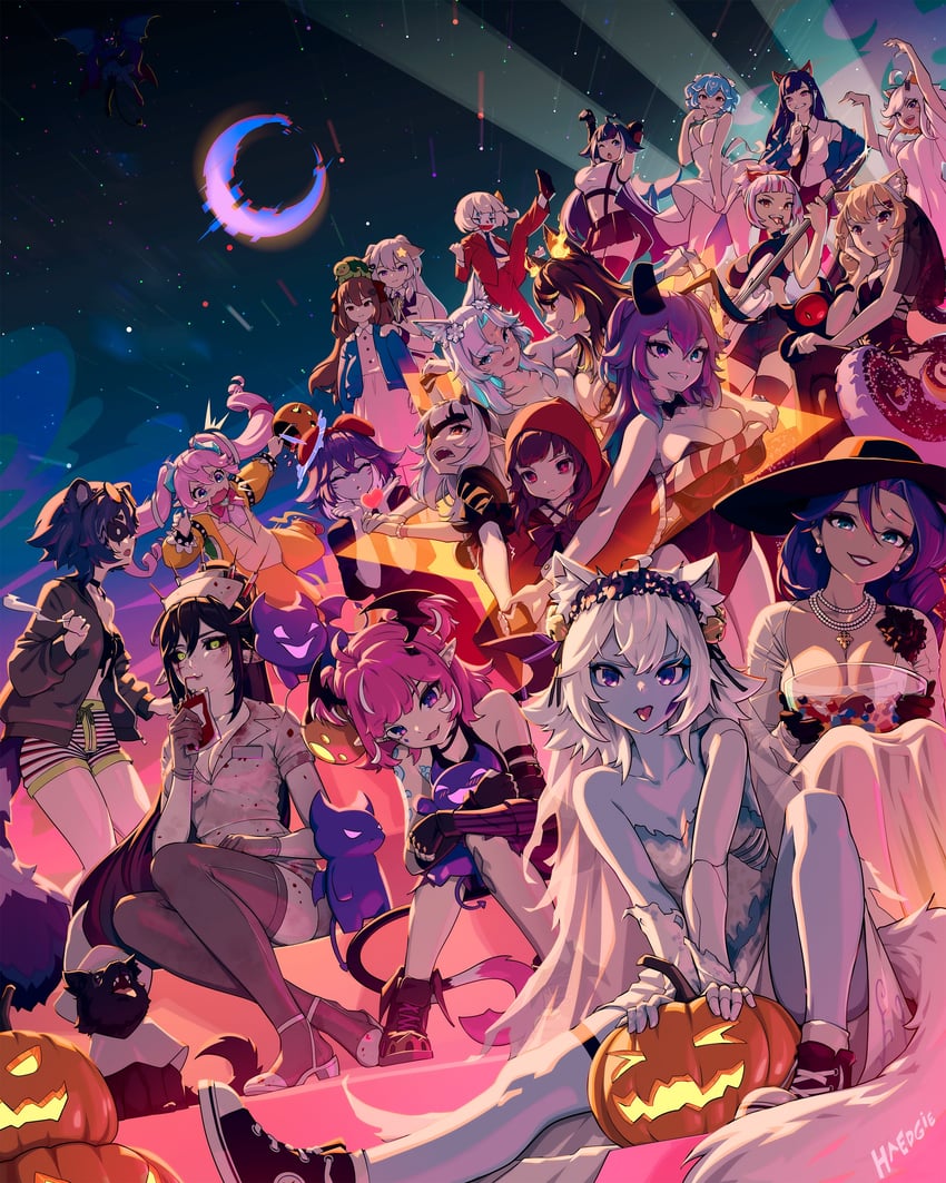 tifa lockhart, 2b, power, bowser, ironmouse, and 29 more (final fantasy and 15 more) drawn by haedgie