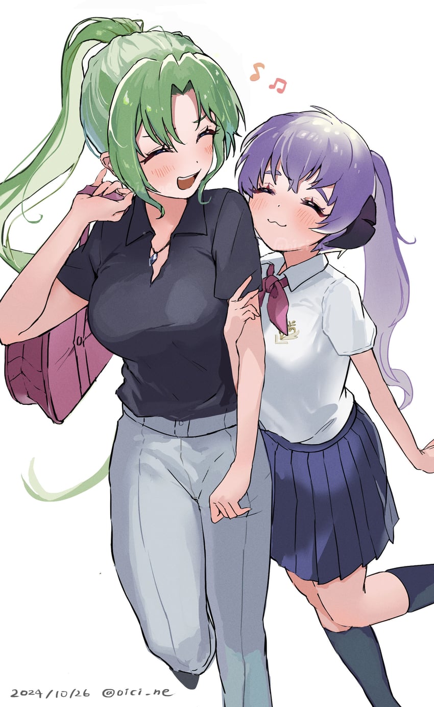 sonozaki mion and hanyuu (higurashi no naku koro ni) drawn by oici_ne