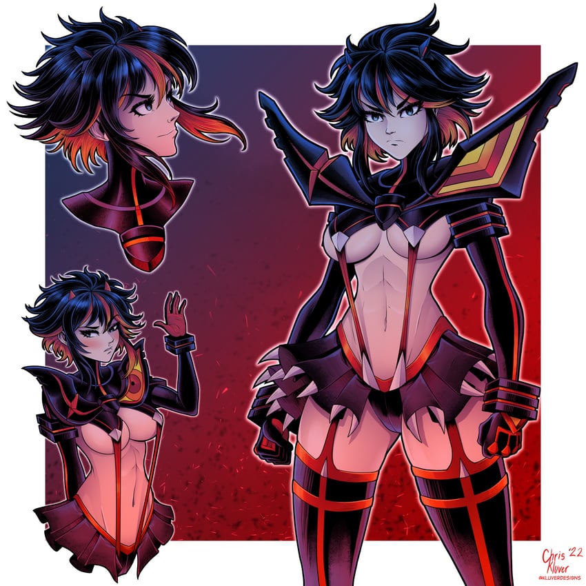 matoi ryuuko and senketsu (kill la kill) drawn by kluverdesigns