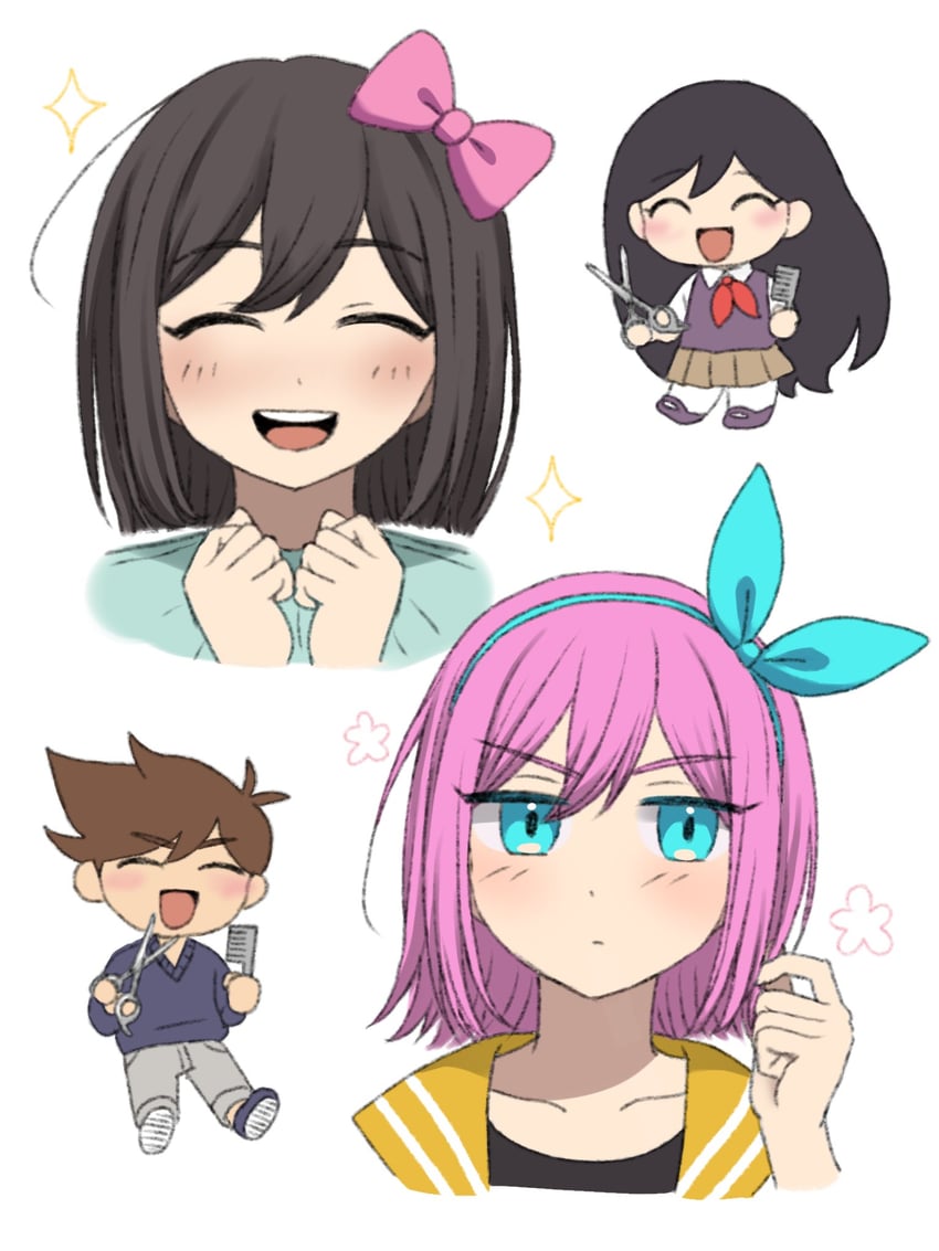 aubrey, mari, and hero (omori) drawn by kato_(momota_rosan)