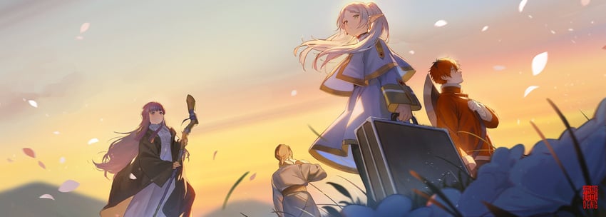 frieren, fern, stark, and sein (sousou no frieren) drawn by daniel_deng