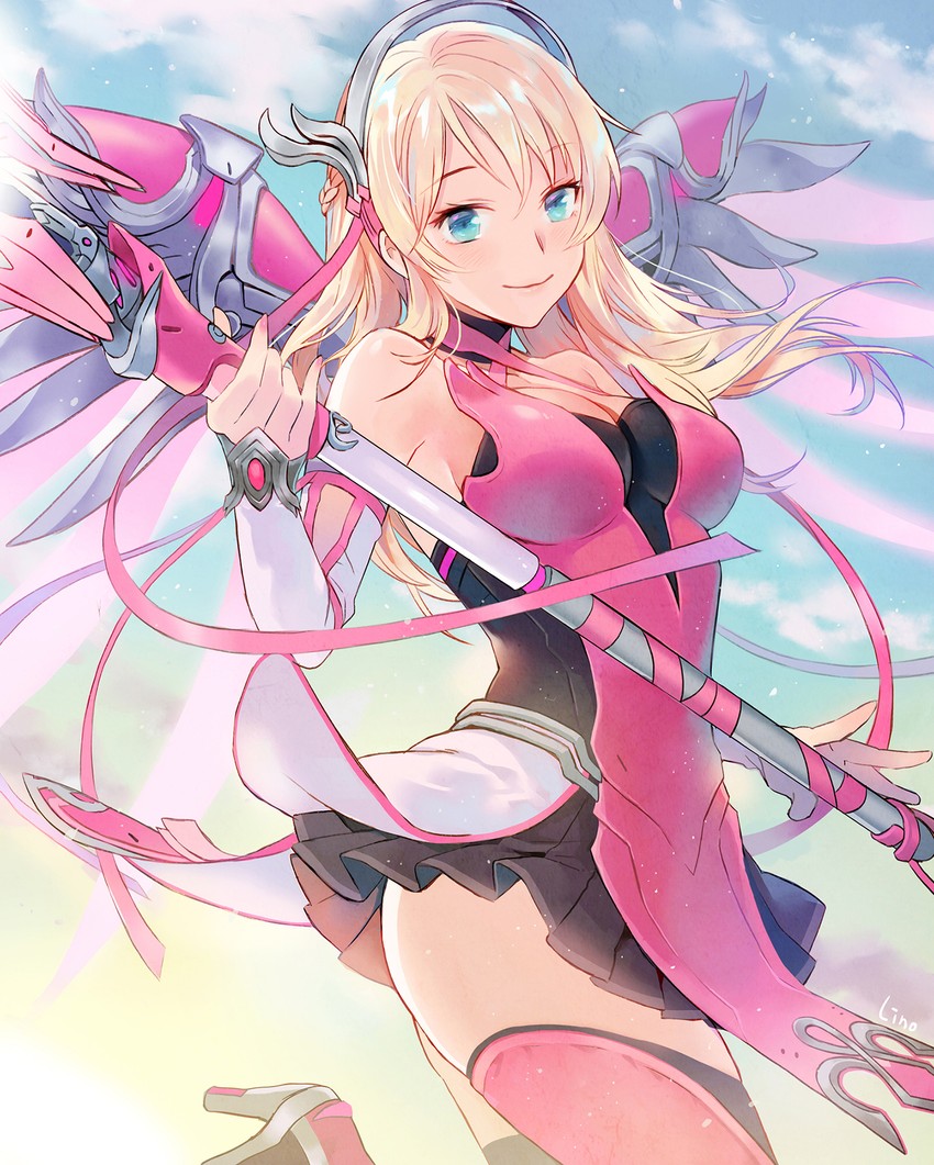 mercy and pink mercy (overwatch and 1 more) drawn by lino_chang