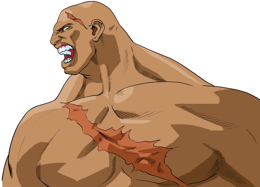sagat (street fighter and 1 more) drawn by bengus