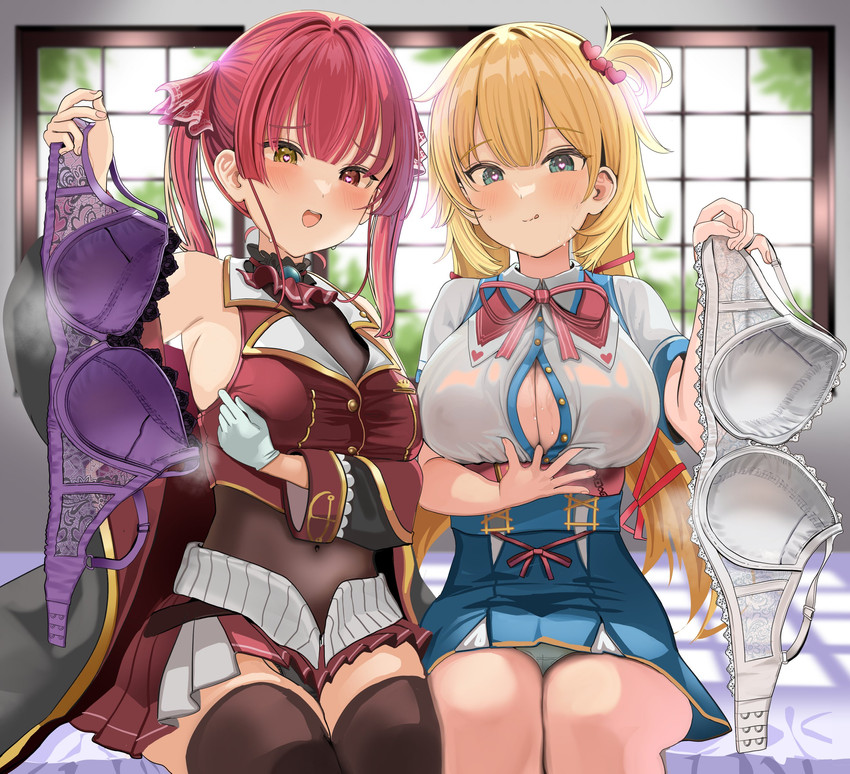 houshou marine and akai haato (hololive) drawn by sumida_bunchou