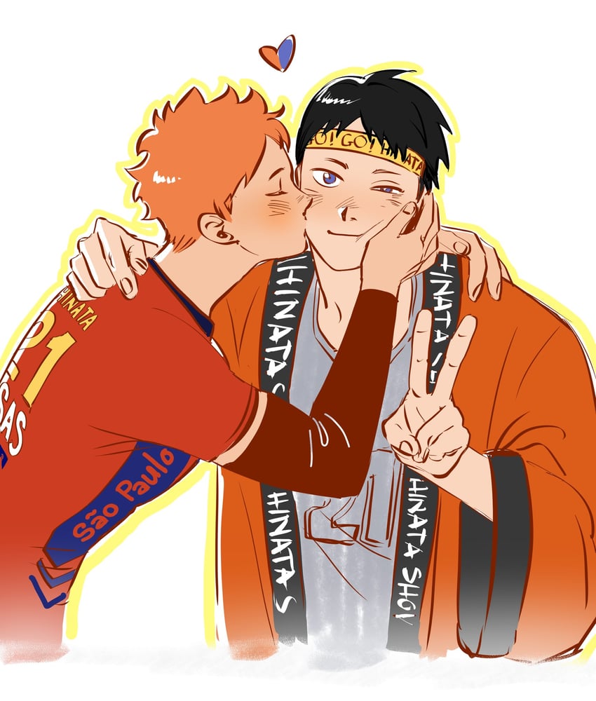 hinata shouyou and kageyama tobio (haikyuu!!) drawn by tinh_daubuoi