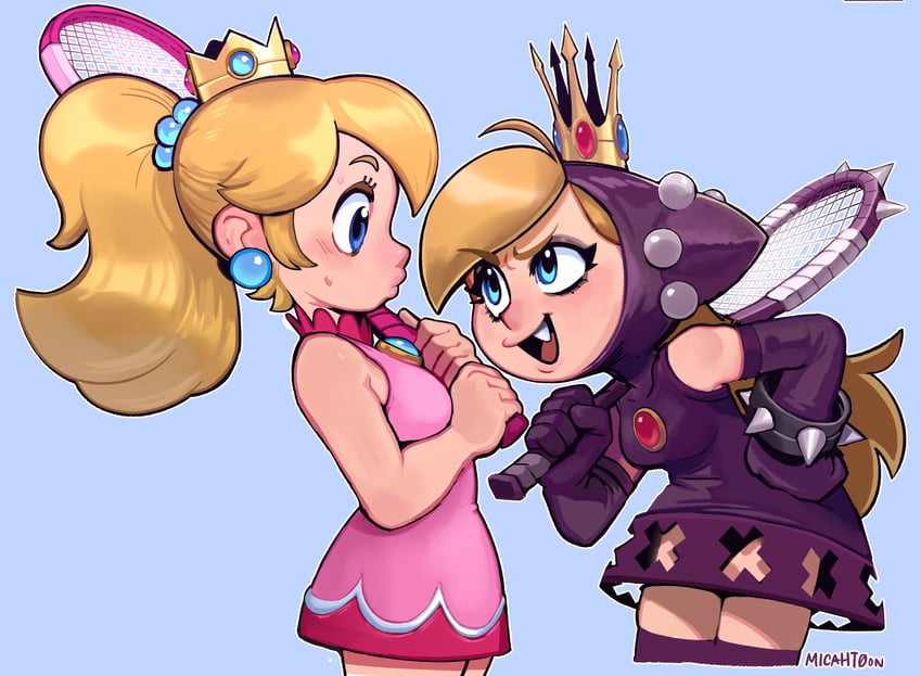 princess peach and warupeach (mario and 2 more) drawn by micahtoons