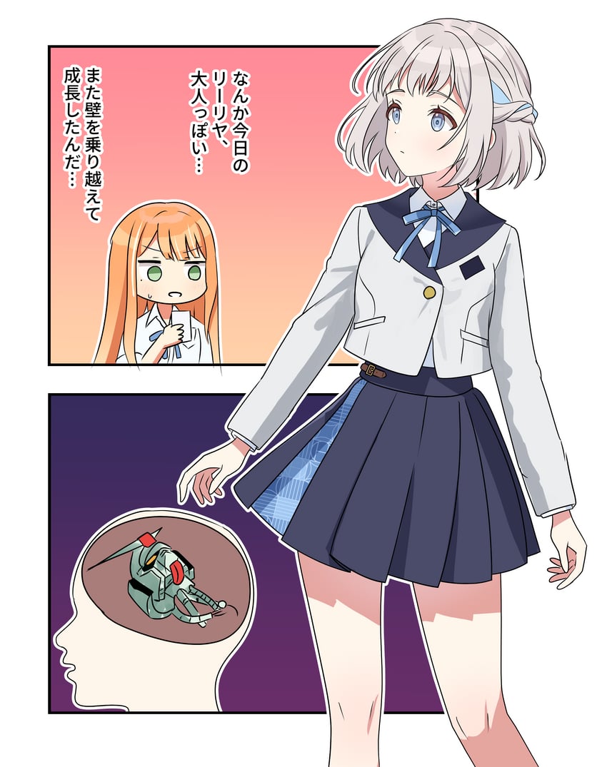 rx-78-2 gundam, katsuragi lilja, and shiun sumika (idolmaster and 4 more) drawn by aventador