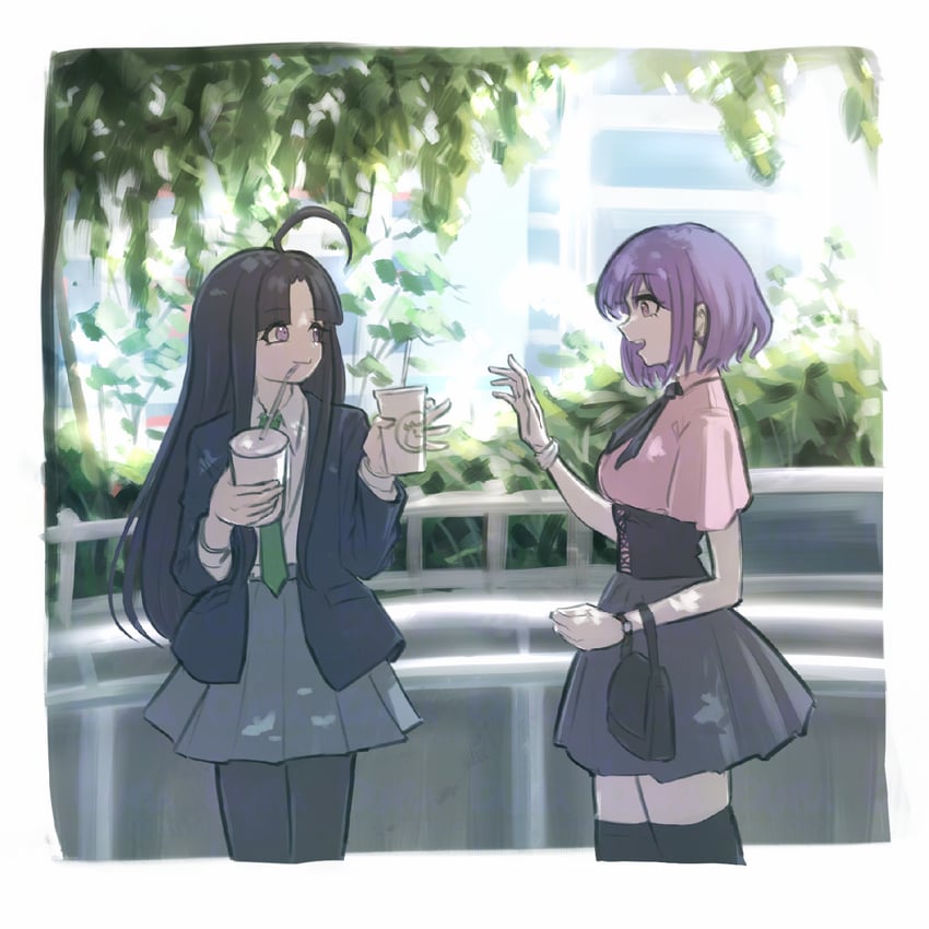awa subaru and yuutenji nyamu (bang dream! and 2 more) drawn by tomare_(akashingou)