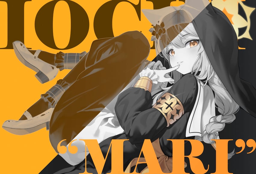 mari (blue archive and 1 more) drawn by chiu538