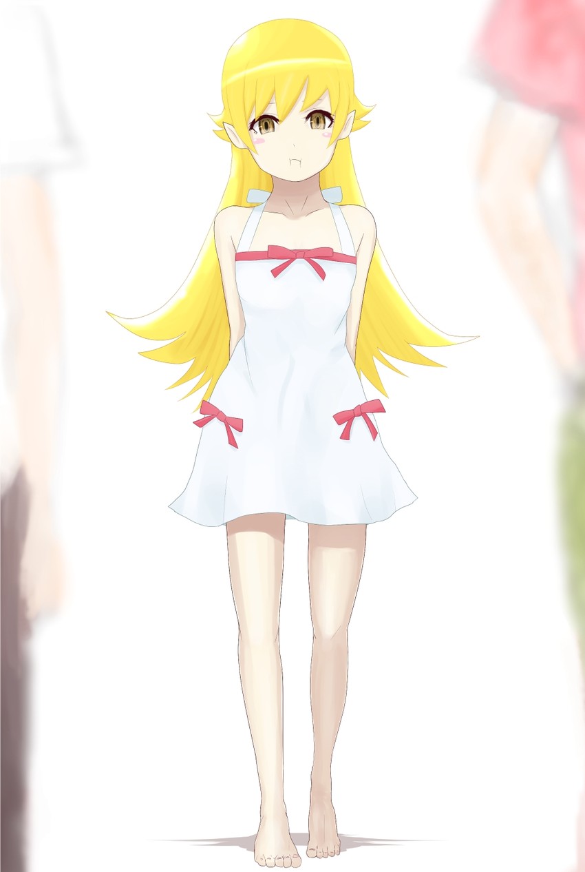oshino shinobu (monogatari and 1 more) drawn by shishi_otome