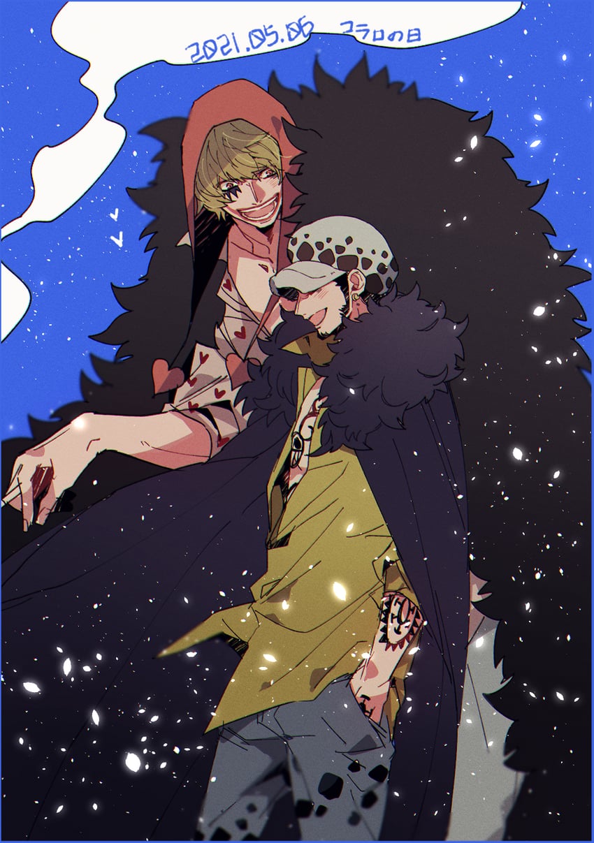 trafalgar law and donquixote rocinante (one piece) drawn by nagisawa_(ngsw_coconut)