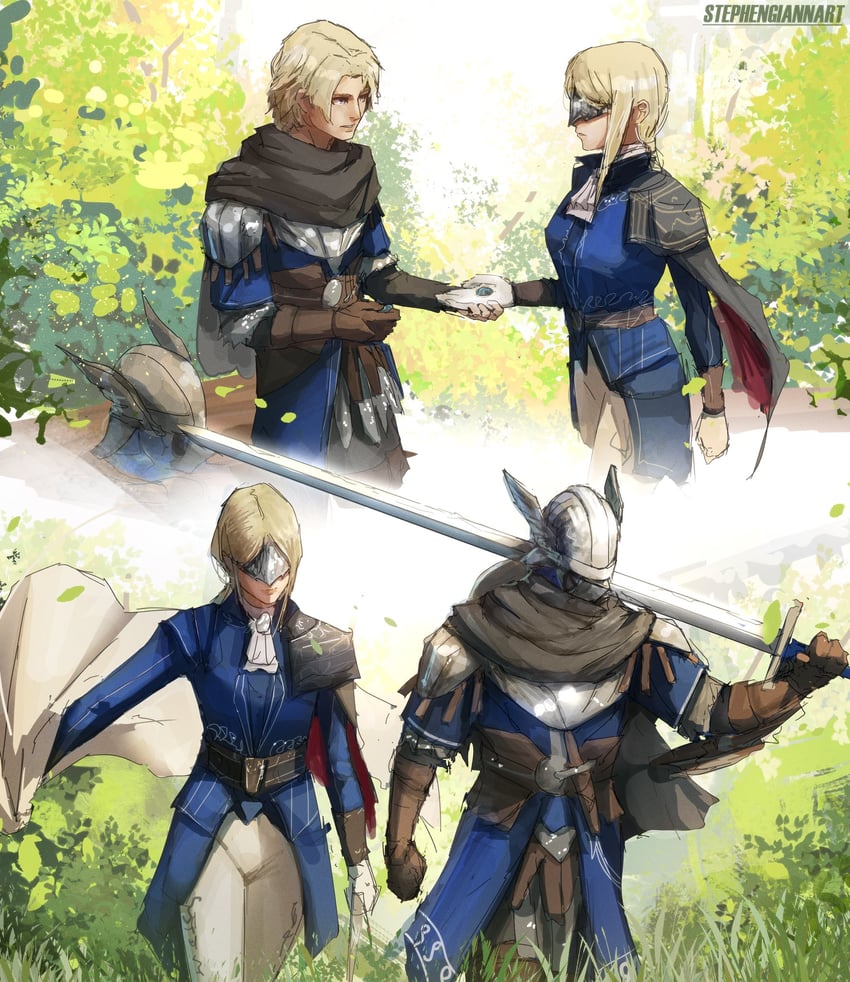 duchess and wylder (elden ring and 1 more) drawn by stephengiannart