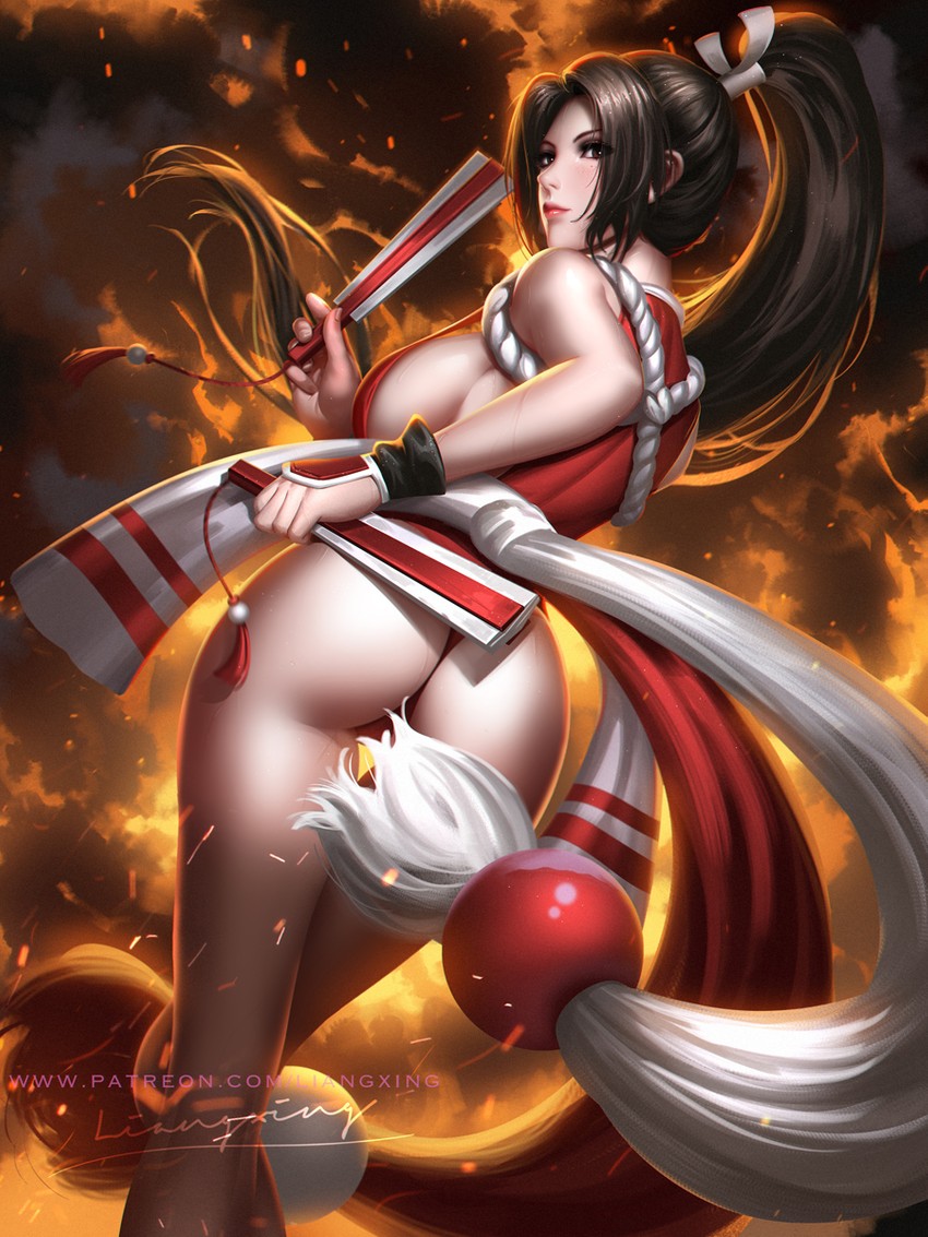 shiranui mai (the king of fighters and 1 more) drawn by liang_xing