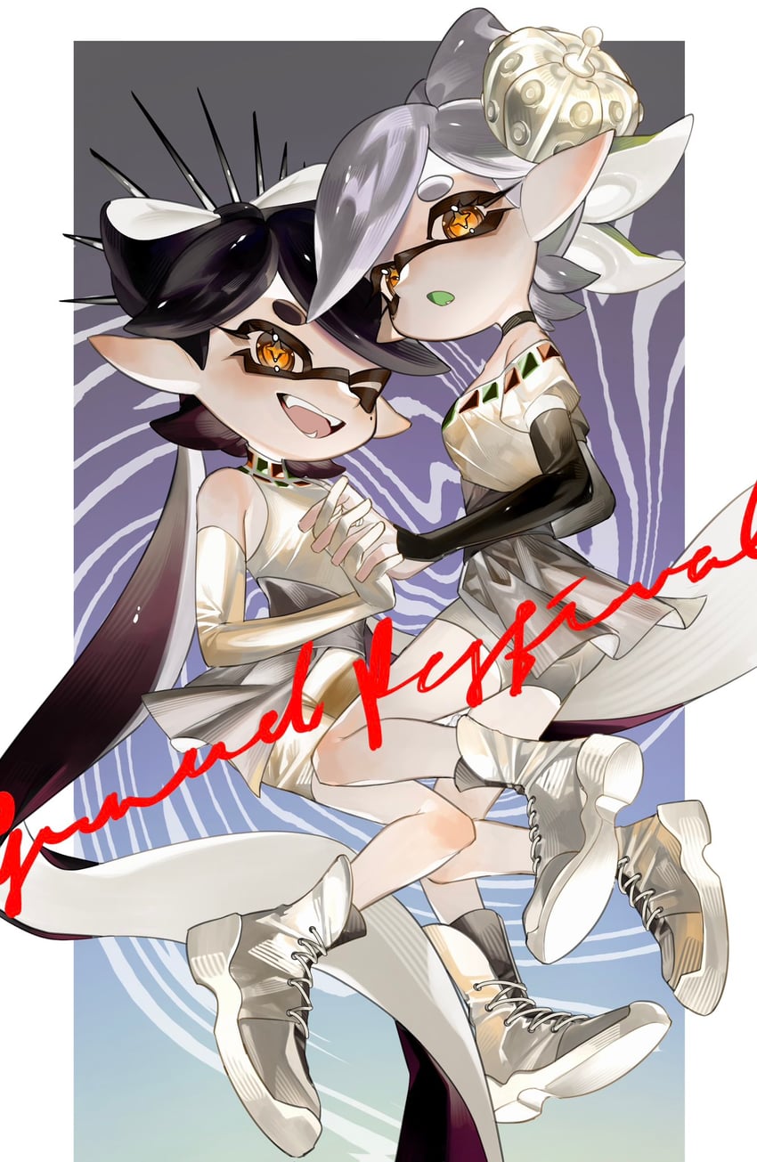 callie and marie (splatoon and 1 more) drawn by cornb2222