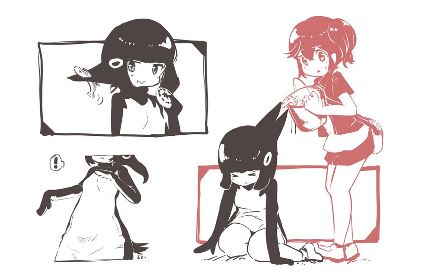 nana and adelie penguin (kemono friends) drawn by iwa_(iwafish)