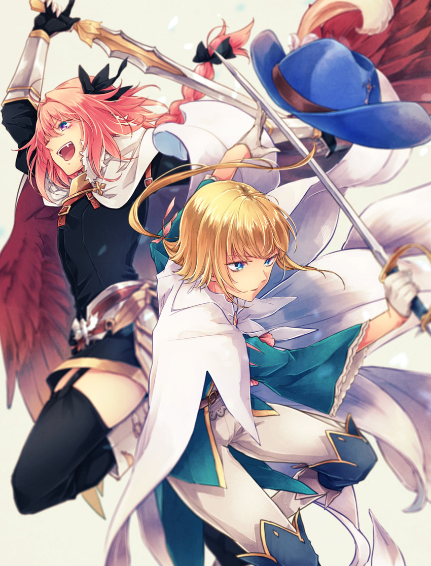 astolfo and chevalier d'eon (fate and 2 more) drawn by fukeda_chiho