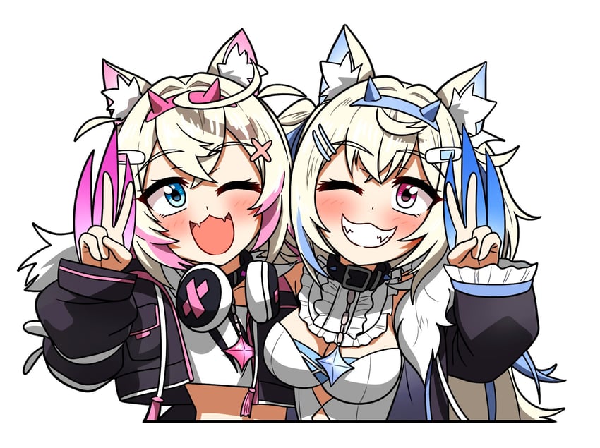 fuwawa abyssgard and mococo abyssgard (hololive and 1 more) drawn by ddolbang