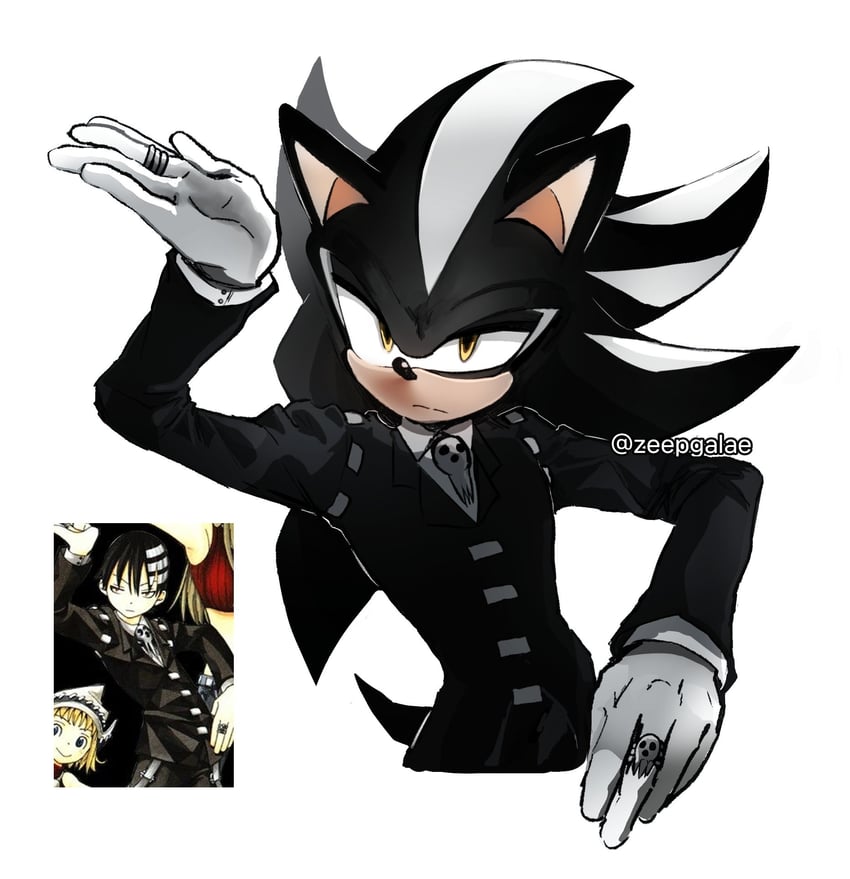 shadow the hedgehog and death the kid (sonic and 1 more) drawn by shapam_(zeepgalae)