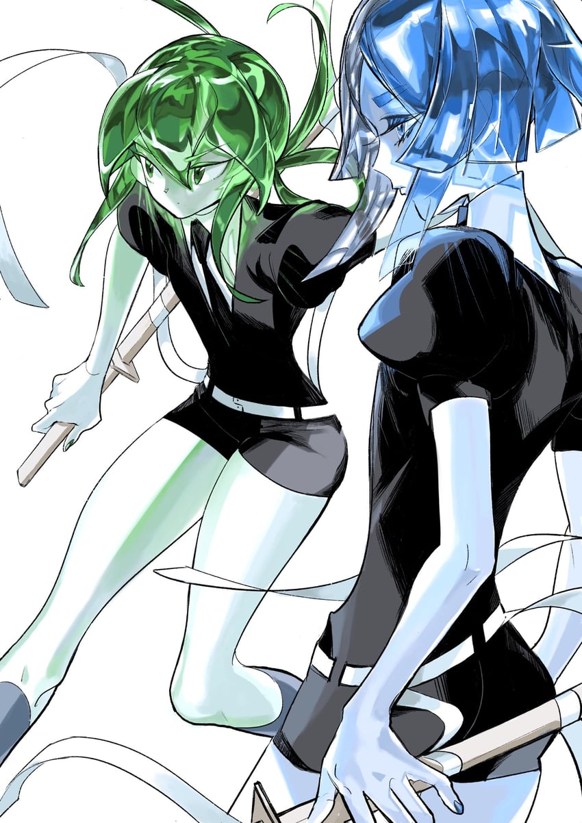 jade and euclase (houseki no kuni) drawn by marino_(oyasumi)