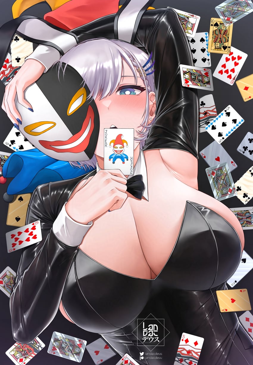 pavolia reine and jimbo (hololive and 2 more) drawn by landacdeus