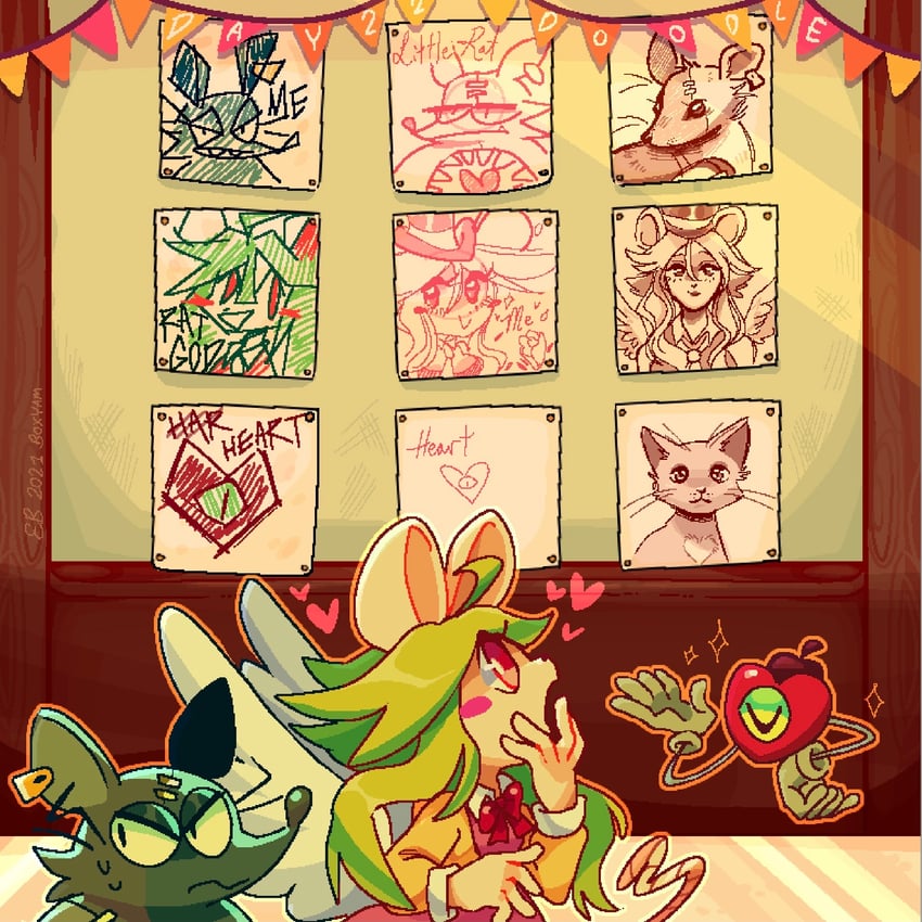 rat god, mad rat, and heart (mad rat dead) drawn by boxyam