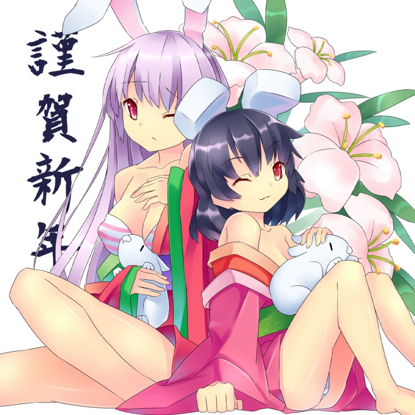 reisen udongein inaba and inaba tewi (touhou) drawn by mikan_(bananoha)