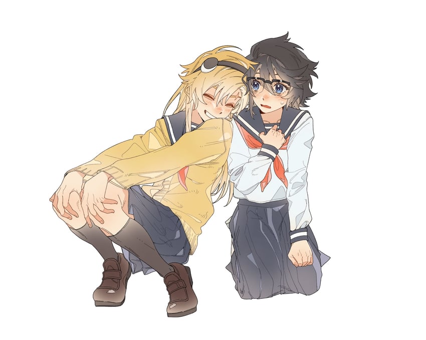 momijiyama teru and koishikawa iko (shy) drawn by jiguang_haibao