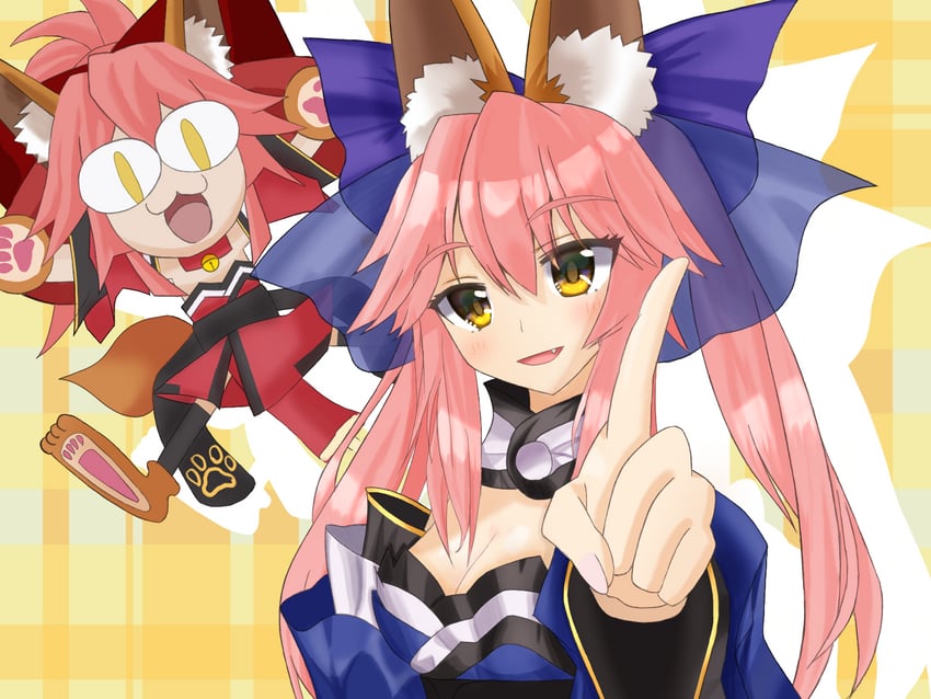 tamamo, tamamo no mae, and tamamo cat (fate and 2 more) drawn by yuna_atelier