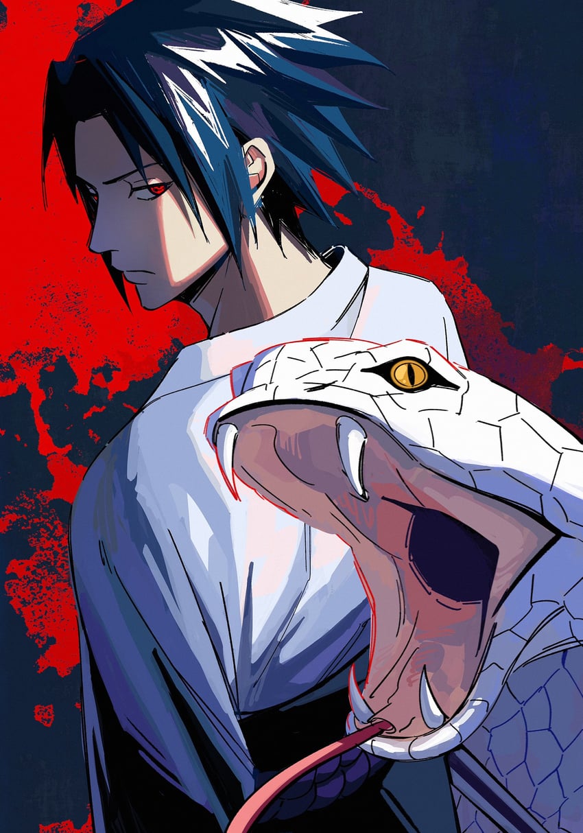 uchiha sasuke (naruto and 1 more) drawn by abanovo