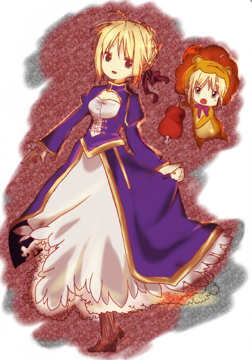 artoria pendragon, saber, and saber lion (fate and 2 more) drawn by bukiko