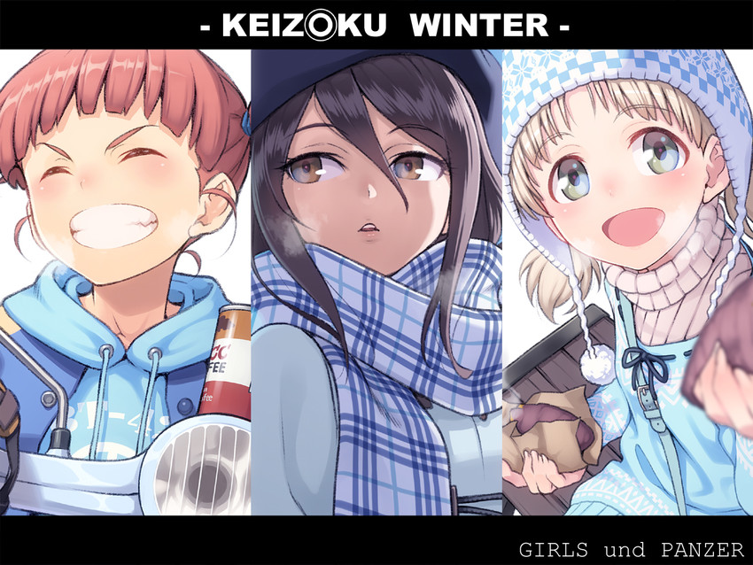 mika, aki, and mikko (girls und panzer) drawn by pairan